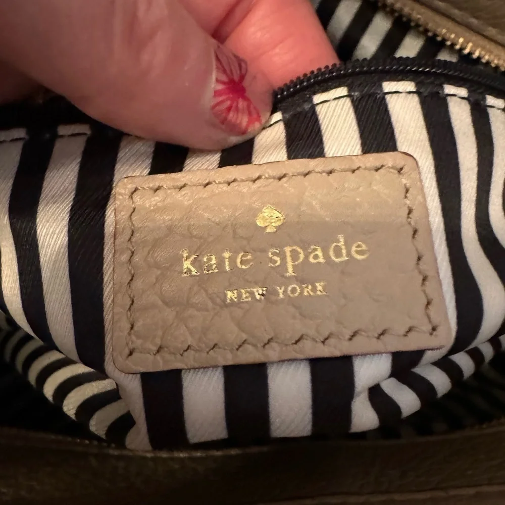 Kate Spade beige nude cream Leather Southport Avenue Lydia Satchel Purse Bag - Picture 8 of 16